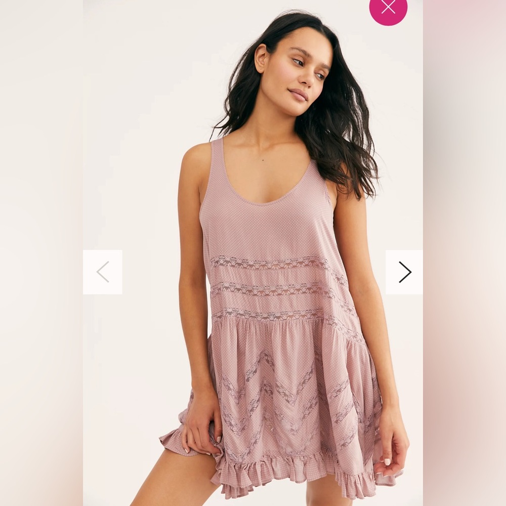 Free People, lace trapeze slip dress. Size small.